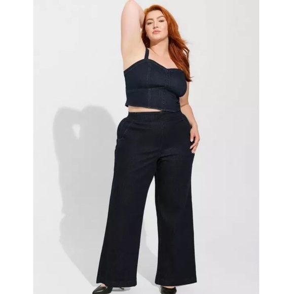 Torrid Cropped Denim Corset Top 4X - Picture 1 of 13